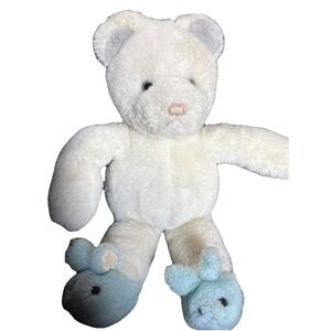 VINTAGE GUND White‎ With BlueTEDDY TWO SHOES PLUSH BEAR 15"